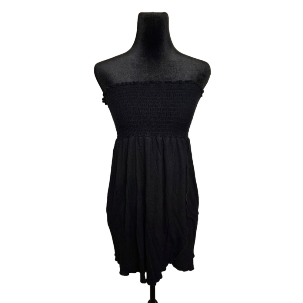 Beach Star Black Strapless Swim Cover Up Dress Size Small